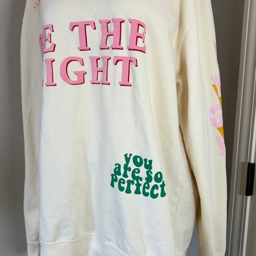 Skullhouse design Be The Light Crewneck: Vanilla limited edition Kelclight Sz XL